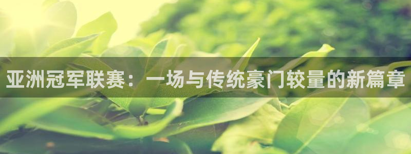 so米直播nba视频：亚洲冠军联赛：一场与传统豪门较量的新篇章
